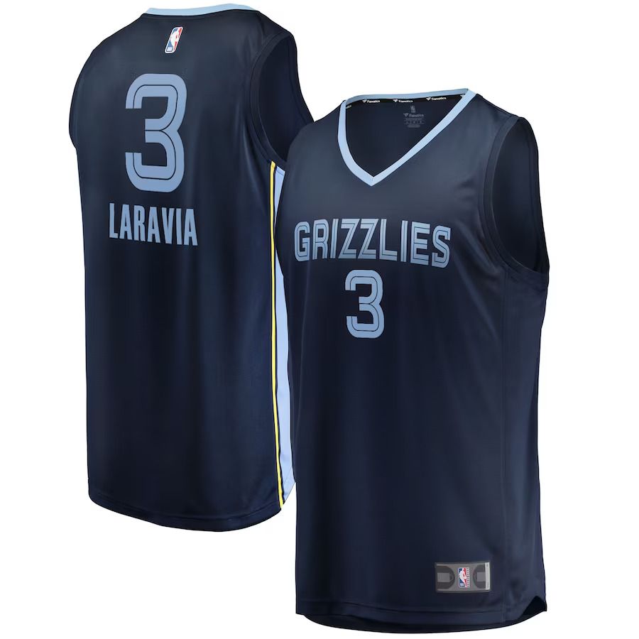 Men Memphis Grizzlies #3 Jake LaRavia Fanatics Branded Navy Draft First Round Pick Fast Break Replica Player NBA Jersey